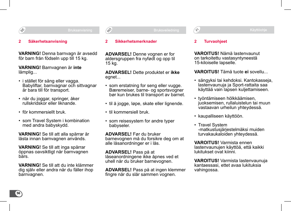 Britax B-Agile Double User Manual | Page 58 / 132