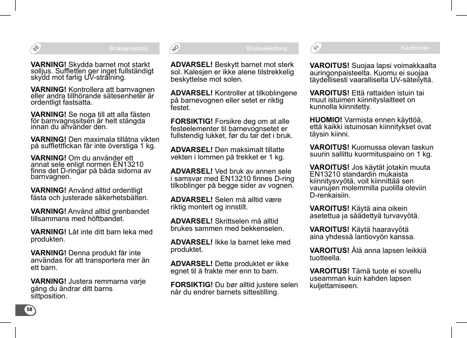 Britax B-Agile Double User Manual | Page 60 / 132