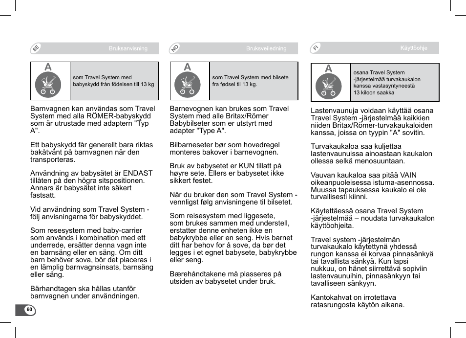 Britax B-Agile Double User Manual | Page 62 / 132