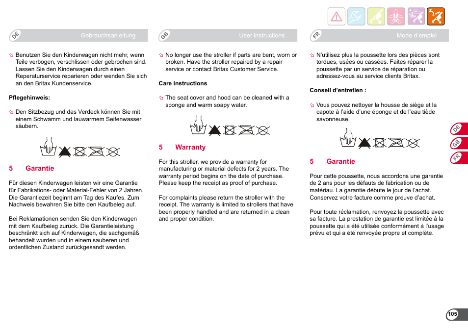 Britax B-Agile User Manual | Page 107 / 133