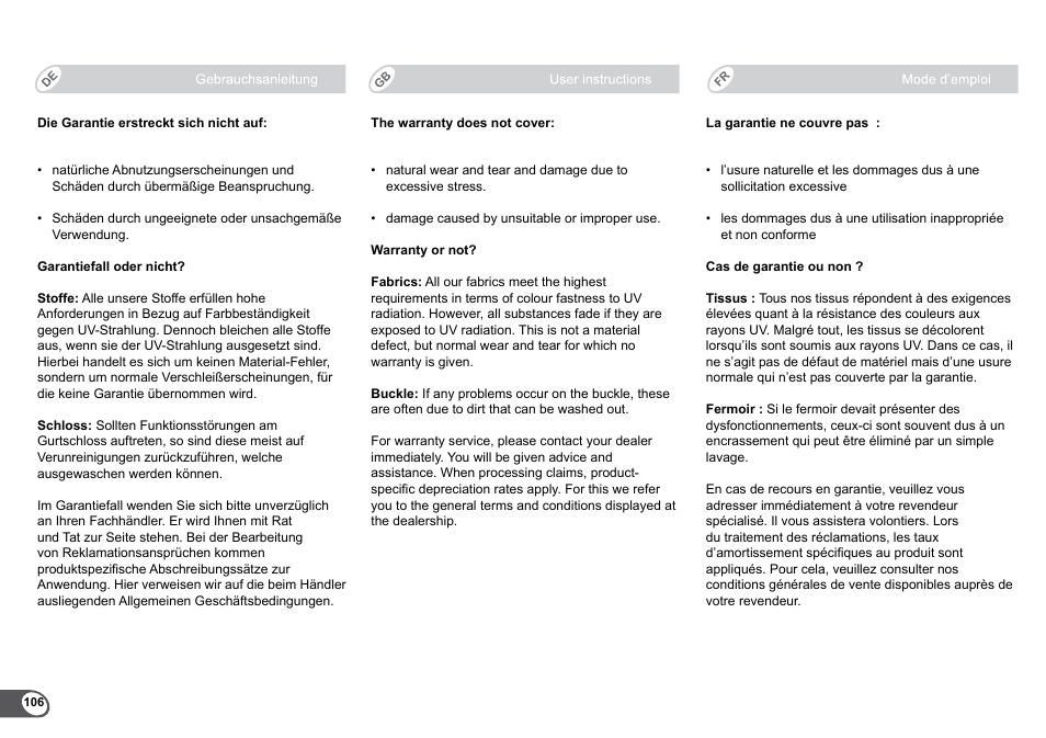 Britax B-Agile User Manual | Page 108 / 133