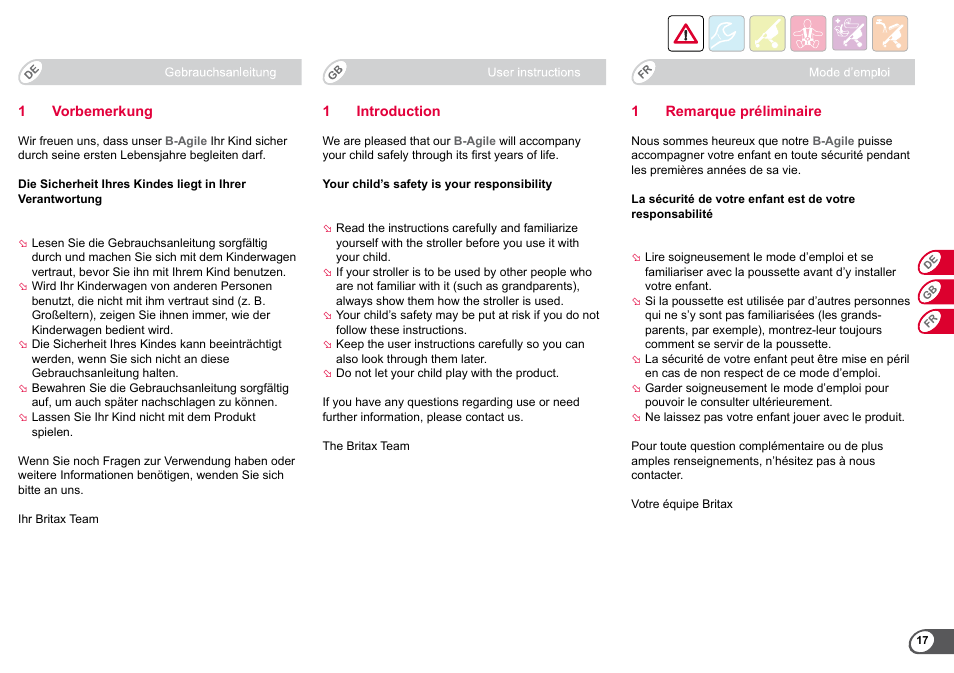 Britax B-Agile User Manual | Page 19 / 133