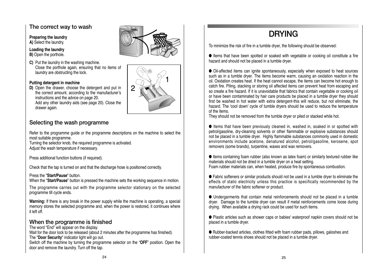 Drying | Candy GO W496D-AUS User Manual | Page 13 / 21