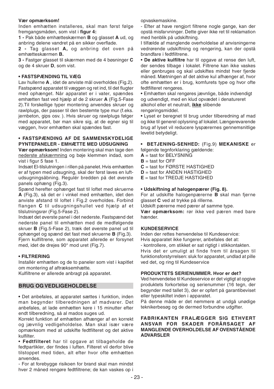 Candy CGM 91 X User Manual | Page 23 / 48