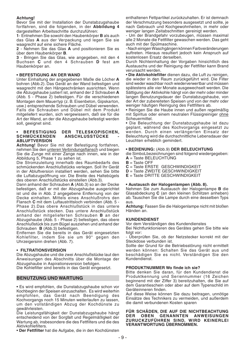 Candy CGM 91 X User Manual | Page 9 / 48