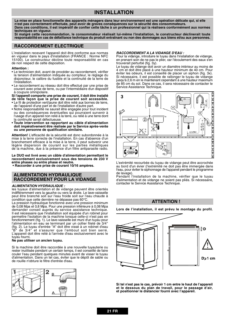 Installation | Candy DUO 609 X User Manual | Page 23 / 76