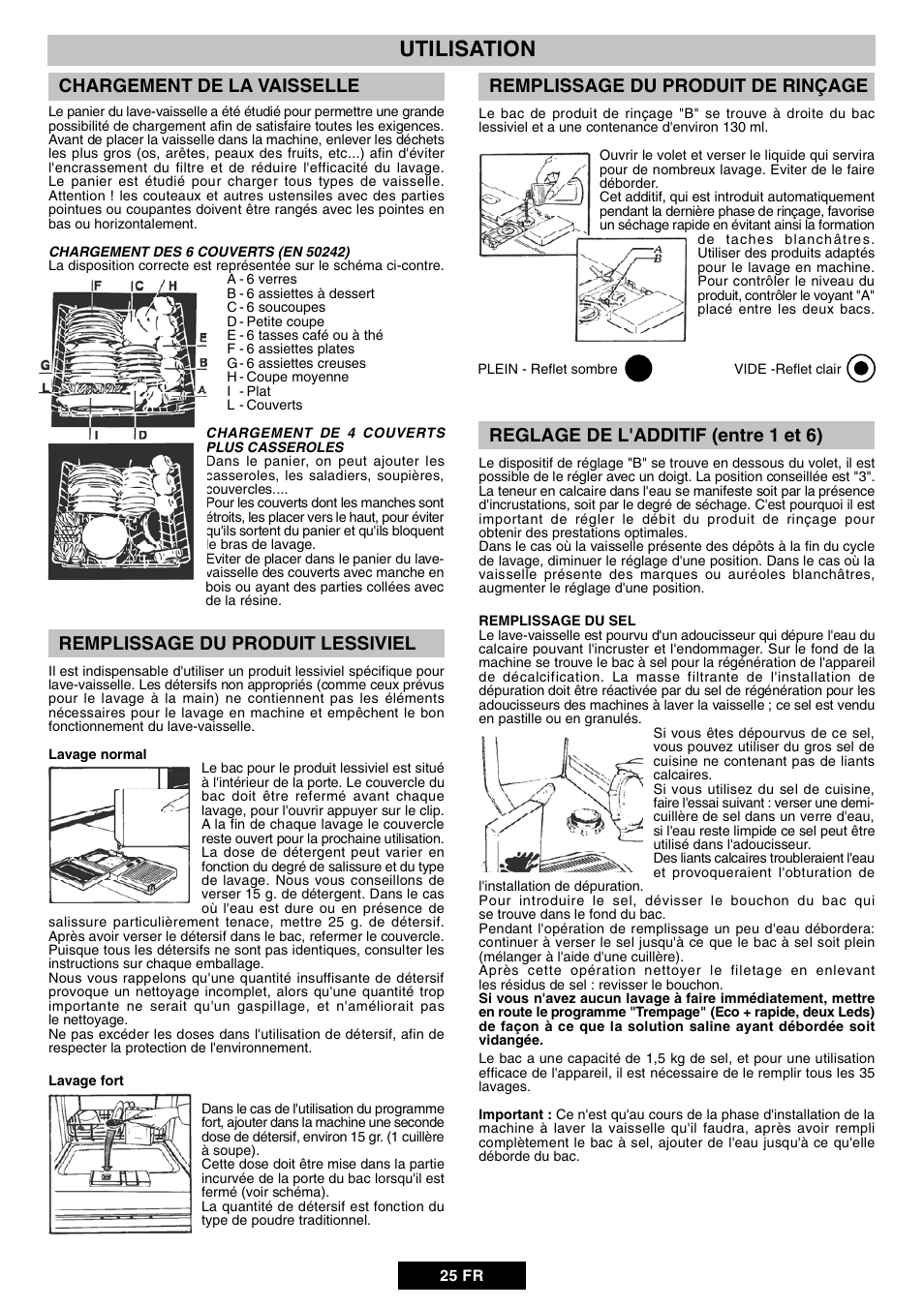Utilisation, Chargement de la vaisselle | Candy DUO 609 X User Manual | Page 27 / 76