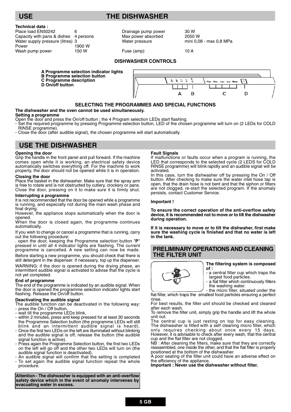 Use the dishwasher | Candy DUO 609 X User Manual | Page 7 / 76