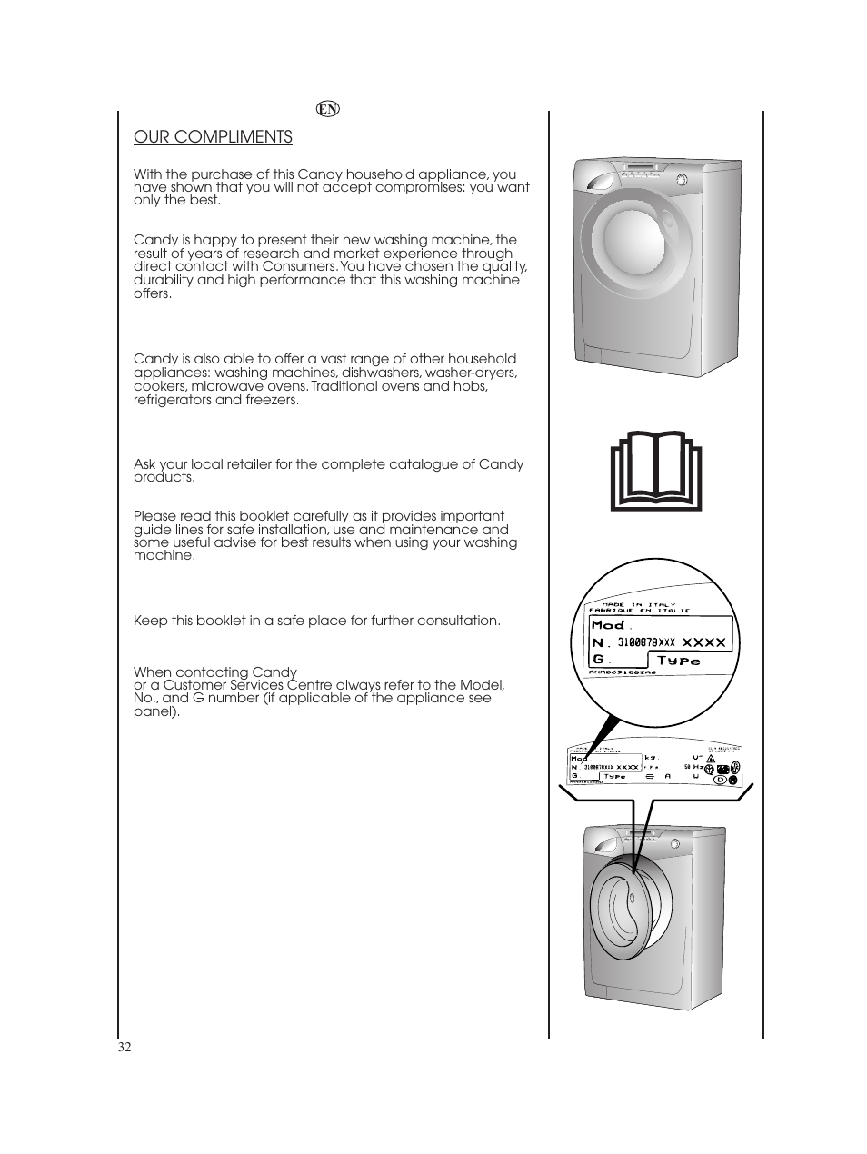 Our compliments | Candy GO W485D-66 User Manual | Page 32 / 72