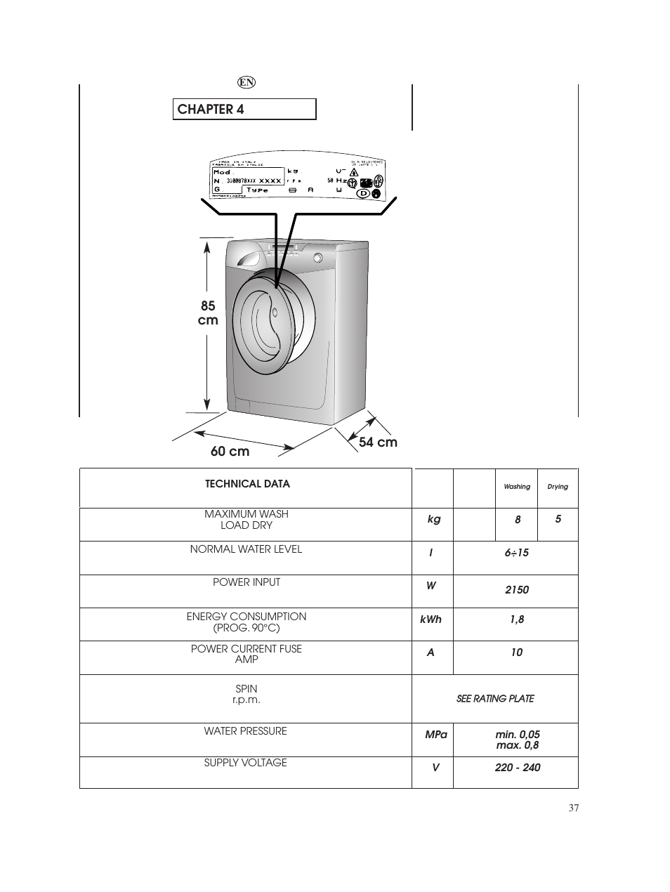 Chapter 4 | Candy GO W485D-66 User Manual | Page 37 / 72