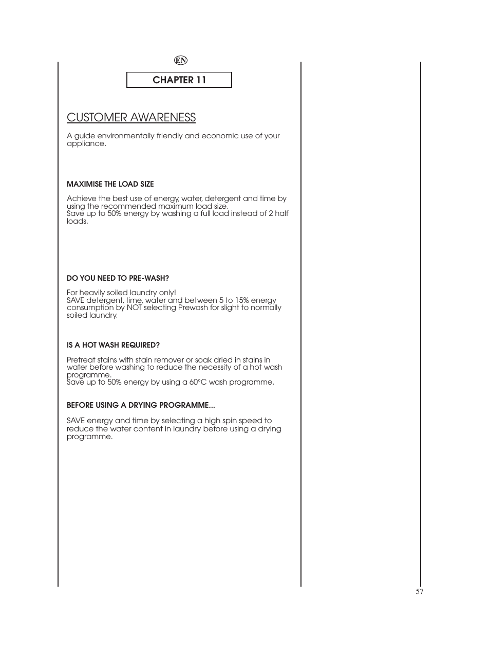 Customer awareness | Candy GO W485D-66 User Manual | Page 57 / 72