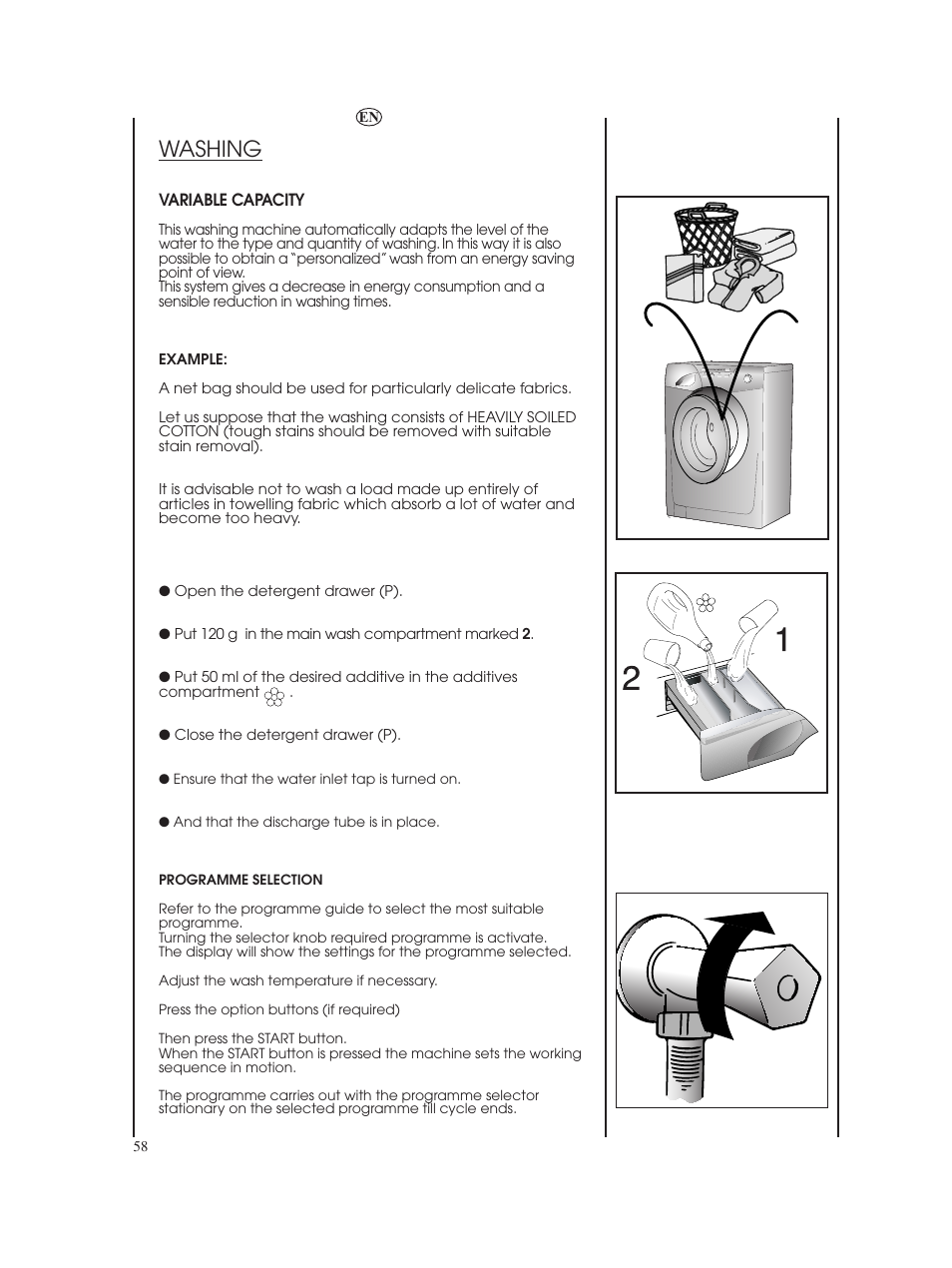 Washing | Candy GO W485D-66 User Manual | Page 58 / 72