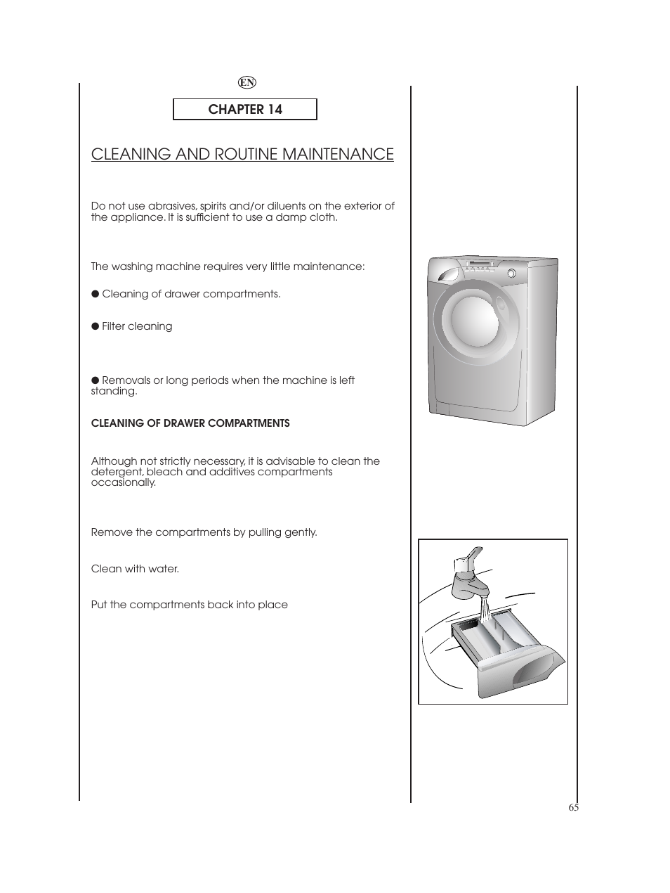 Cleaning and routine maintenance | Candy GO W485D-66 User Manual | Page 65 / 72