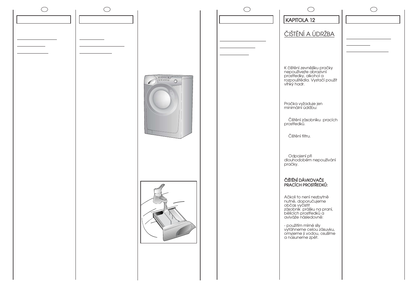 Pulizia e manutenzione ordinaria, Nettoyage et entretien ordinaire, Reinigung und allgemeine wartung | Cleaning and routine maintenance, Öiätëní a údrïba | Candy GO 1660D-86S User Manual | Page 36 / 41