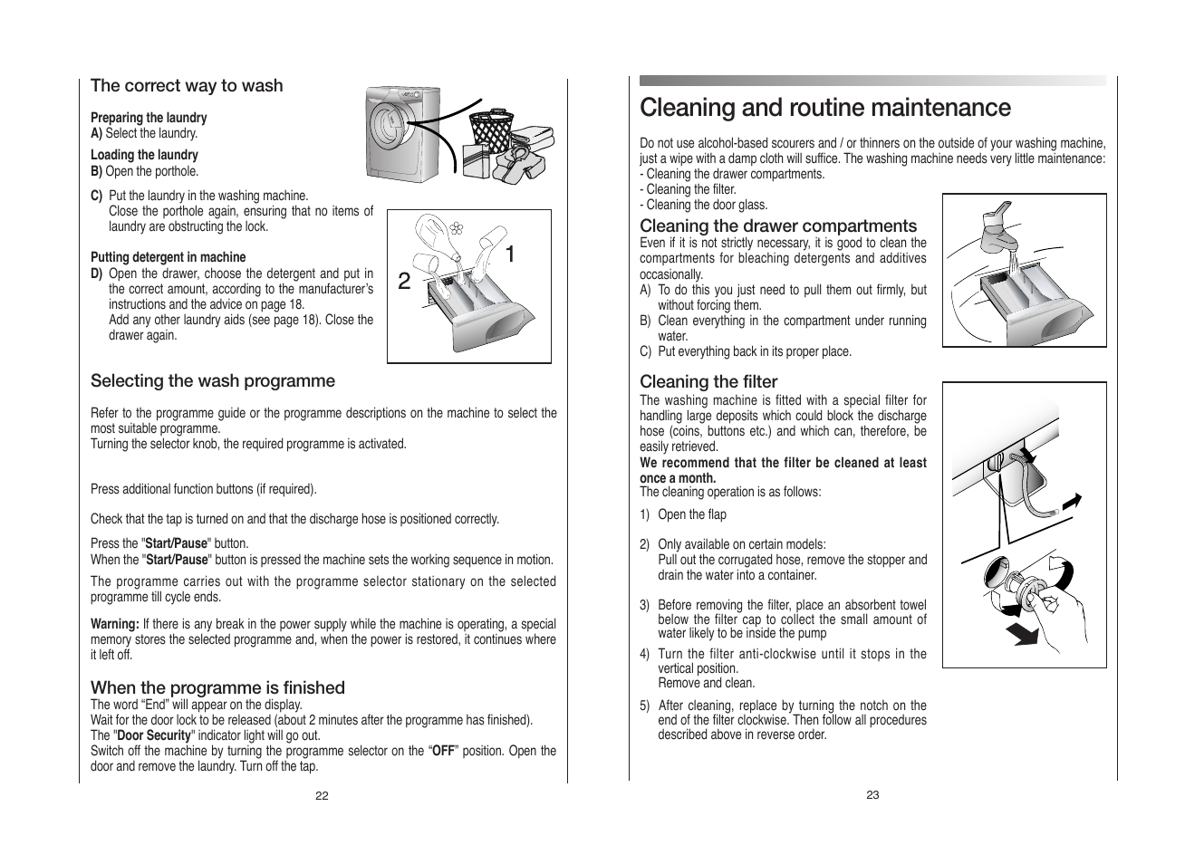 Cleaning and routine maintenance | Candy GODF 800__янв.80 User Manual | Page 12 / 17