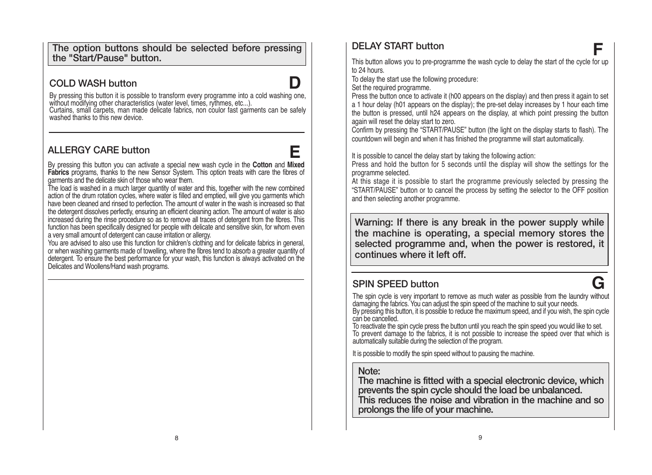Candy GODF 800__янв.80 User Manual | Page 5 / 17