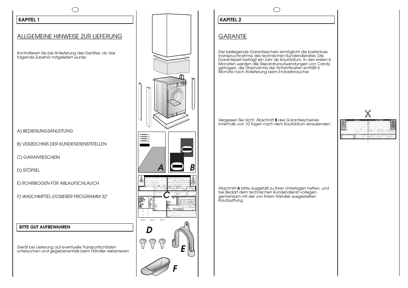 Ab c | Candy HOLIDAY 81 UNI User Manual | Page 3 / 67