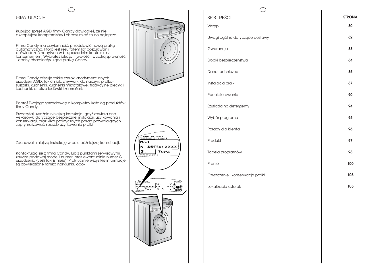 Candy HOLIDAY 81 UNI User Manual | Page 41 / 67