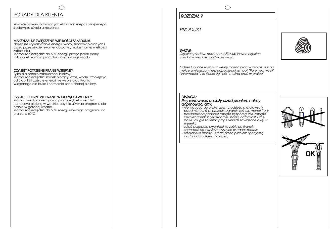 Porady dla klienta, Produkt | Candy HOLIDAY 81 UNI User Manual | Page 49 / 67