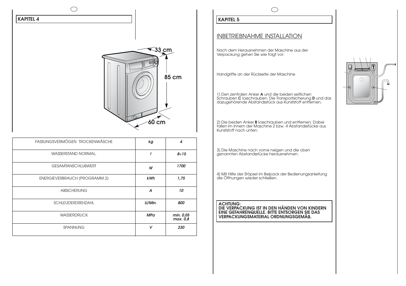 Candy HOLIDAY 81 UNI User Manual | Page 5 / 67