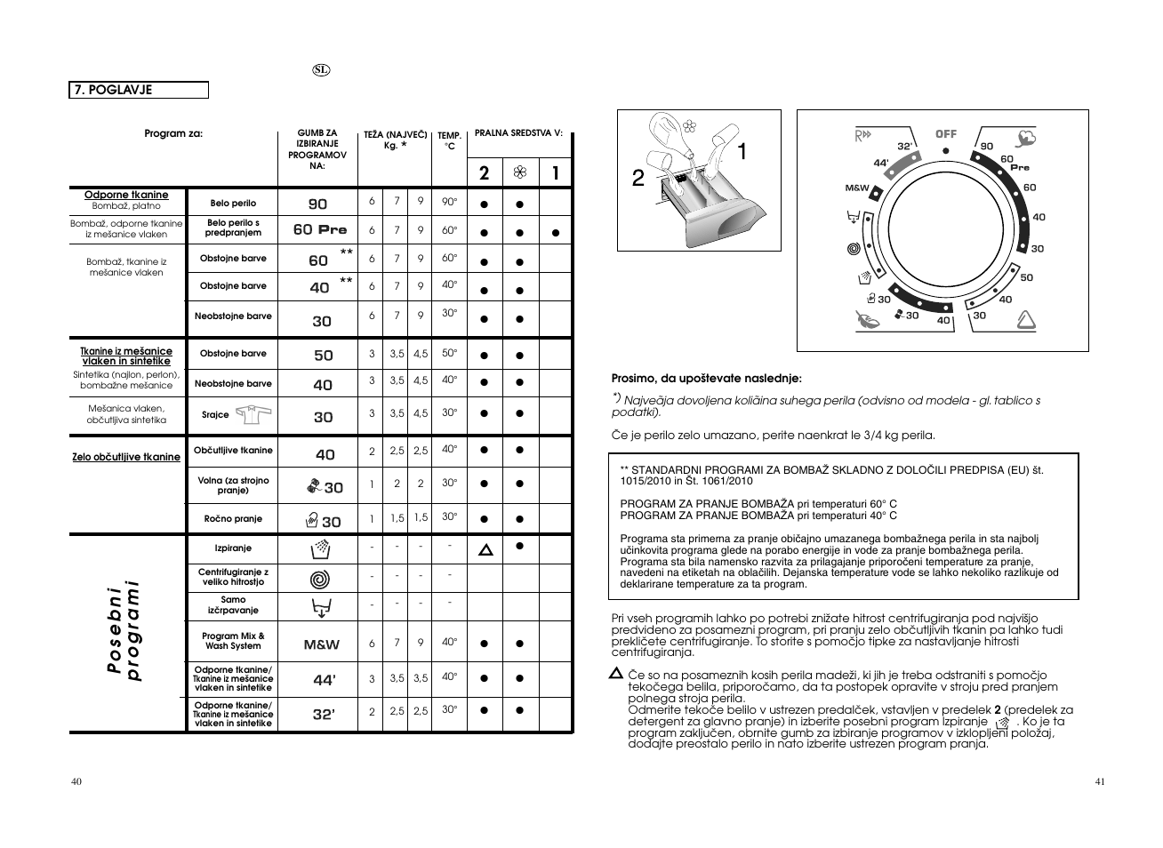 Posebni pr ogrami | Candy GO 126DF__L-S User Manual | Page 21 / 41