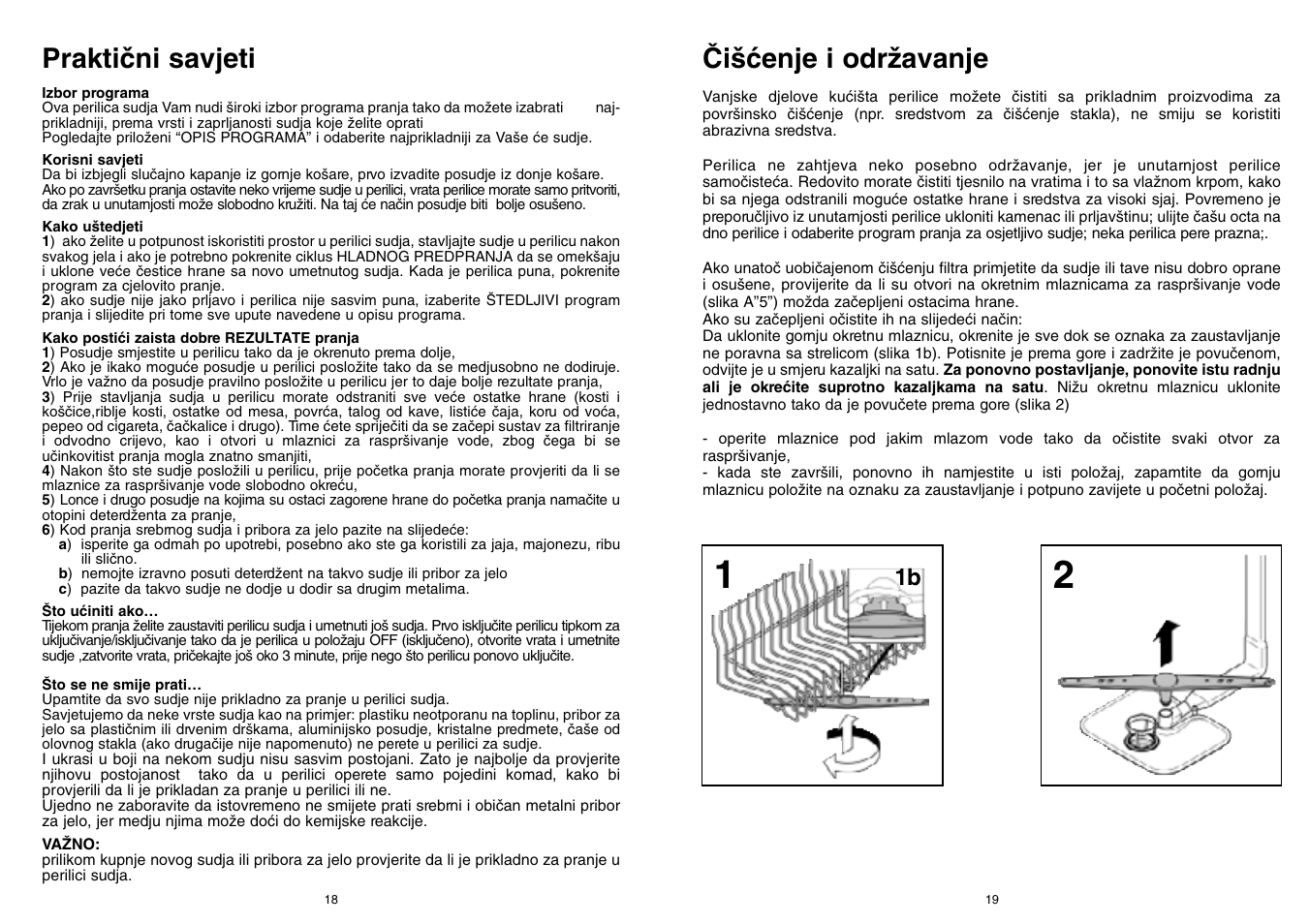 Praktiãni savjeti, Âi‰çenje i odrïavanje | Candy CD 600 User Manual | Page 10 / 77