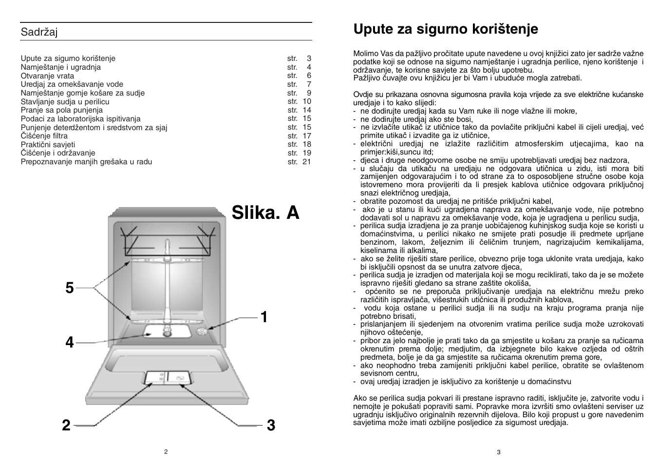 Slika. a, Upute za sigurno kori‰tenje | Candy CD 600 User Manual | Page 2 / 77