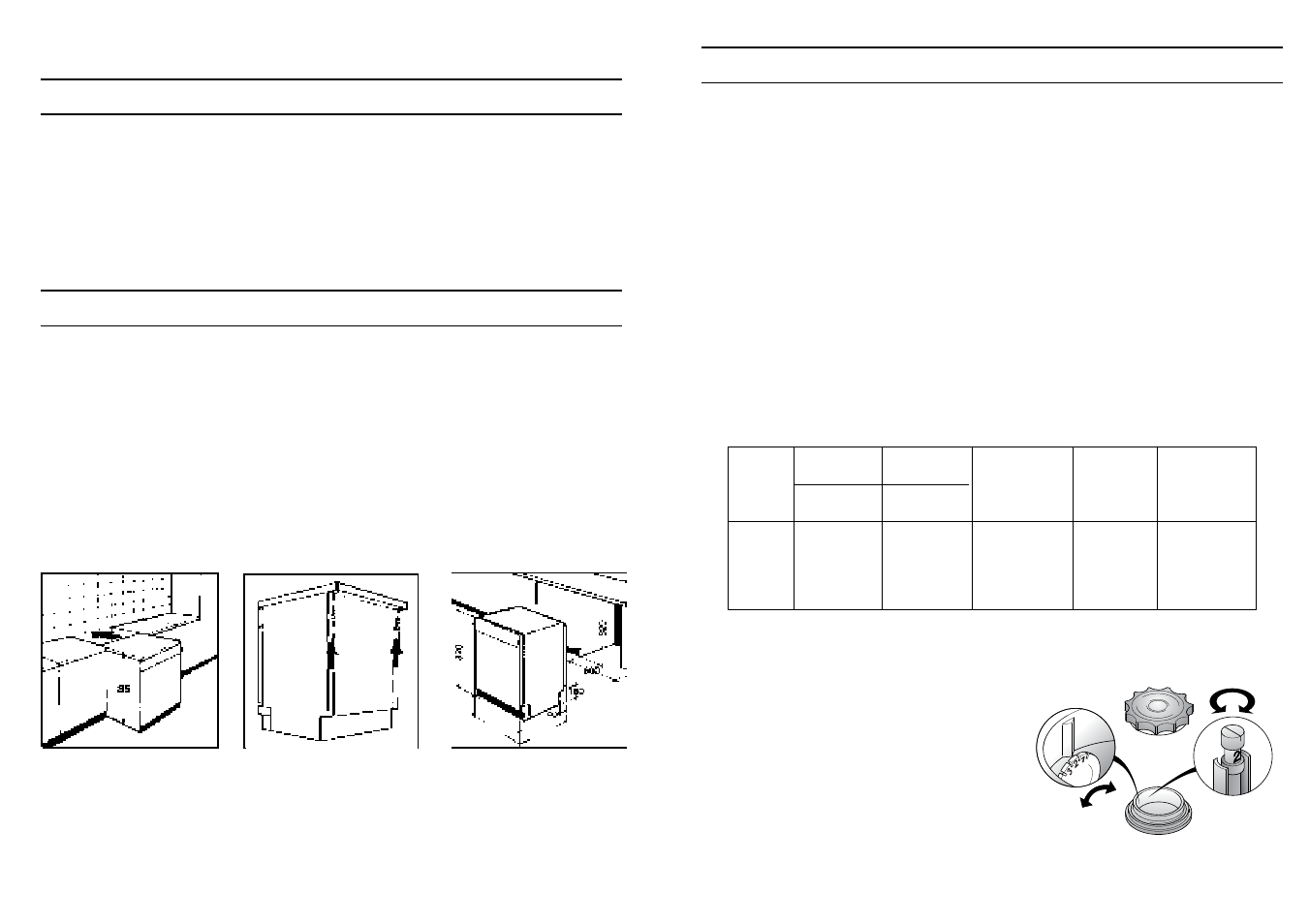 Instalación en cocinas modulares, Apertura de la puerta | Candy CD 600 User Manual | Page 46 / 77