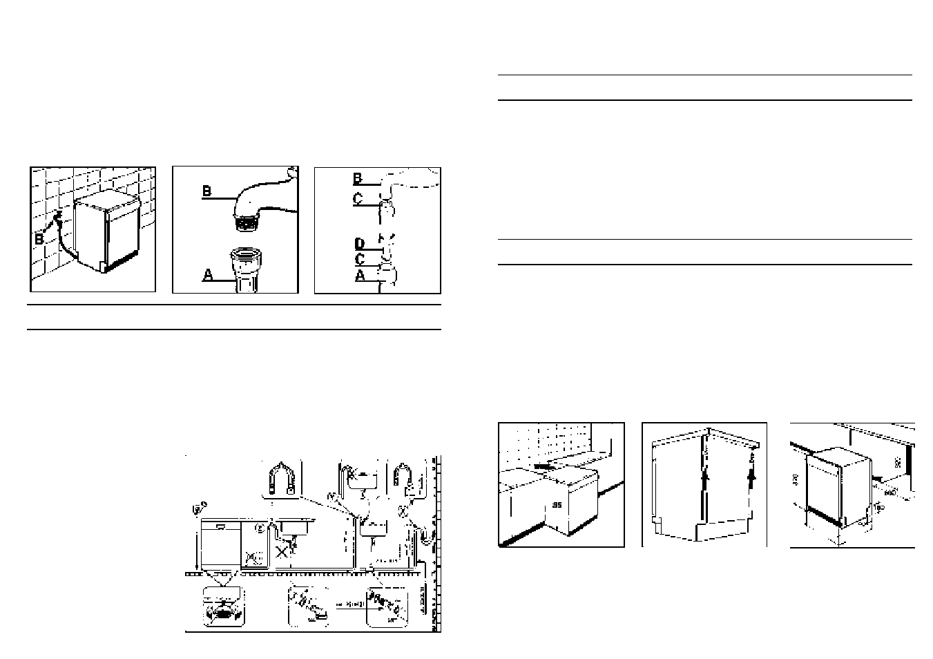 Instalação da sua máquina em cozinhas modulares, Abertura da porta | Candy CD 600 User Manual | Page 56 / 77