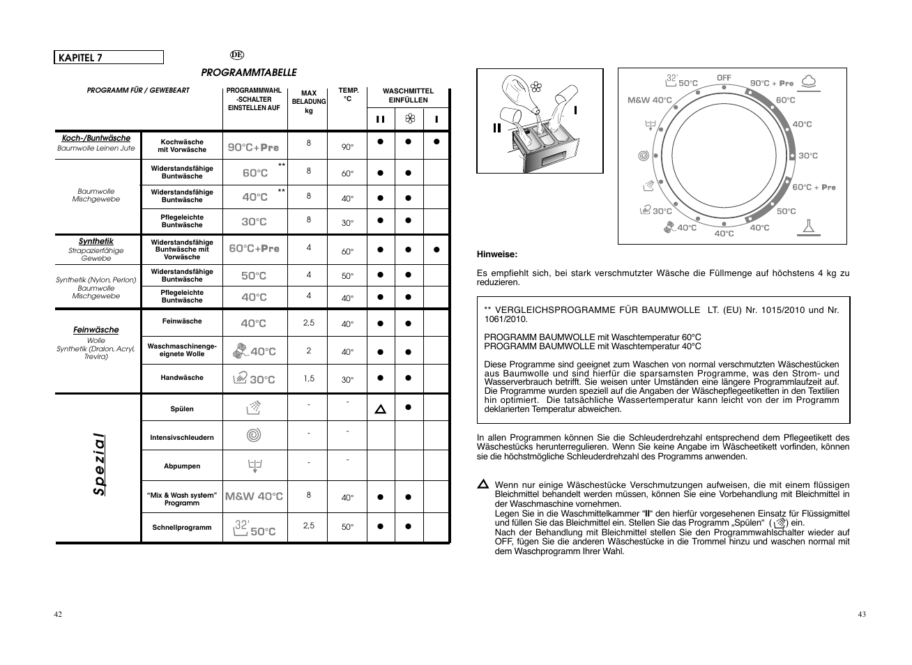 Spezial | Candy CWB 1308__L-S User Manual | Page 22 / 41