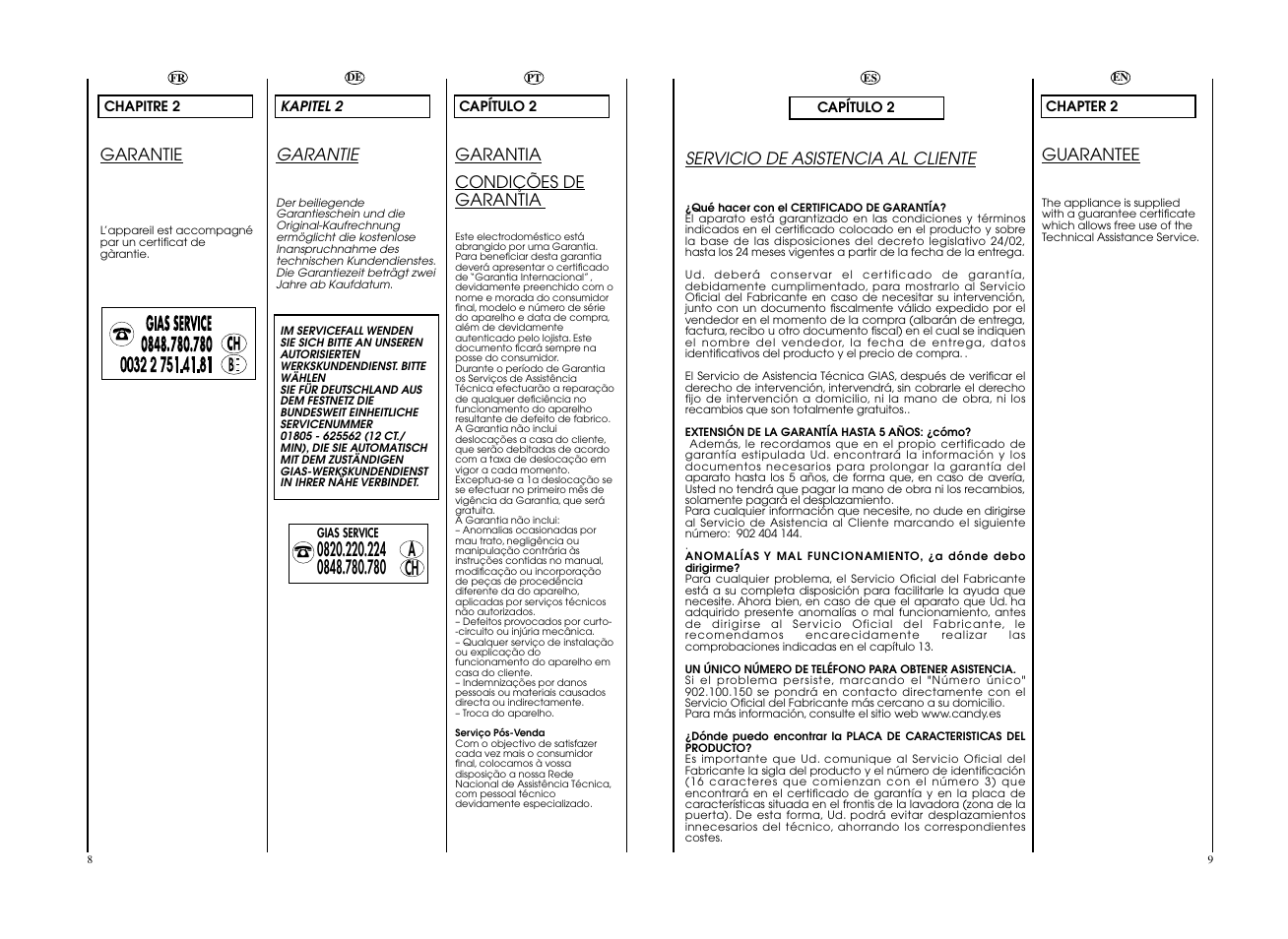 Candy CWB 1308__L-S User Manual | Page 5 / 41