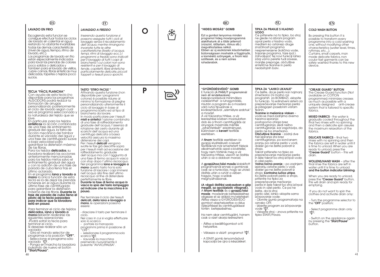 Candy GO4W464-80 User Manual | Page 21 / 49