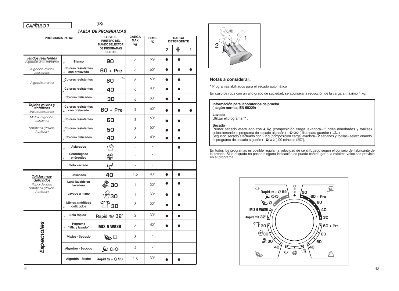 Especiales | Candy GO4W464-80 User Manual | Page 23 / 49