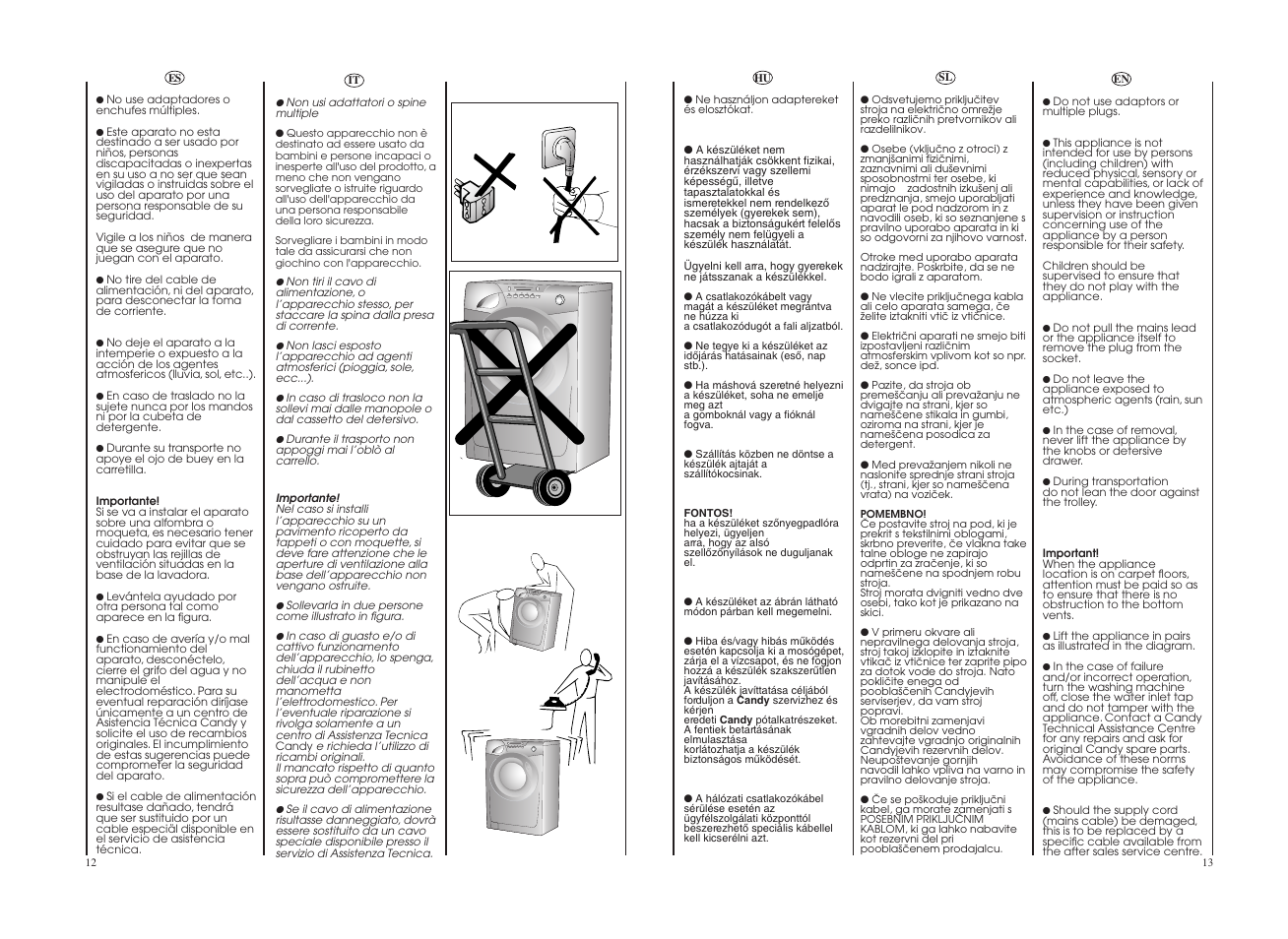 Candy GO4W464-80 User Manual | Page 7 / 49