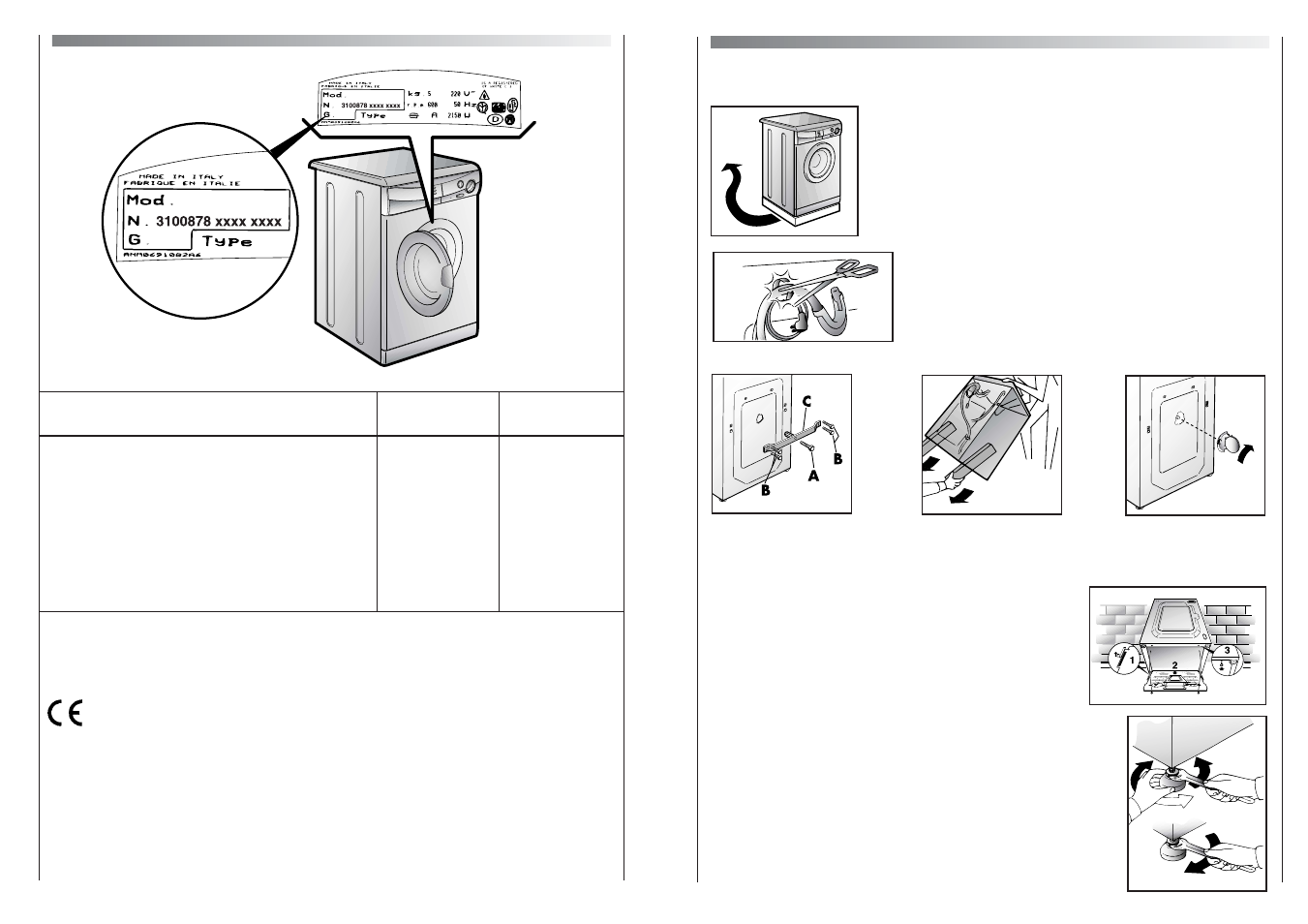 Setting up + installation, Technical data | Candy LB CN116T UK User Manual | Page 12 / 17