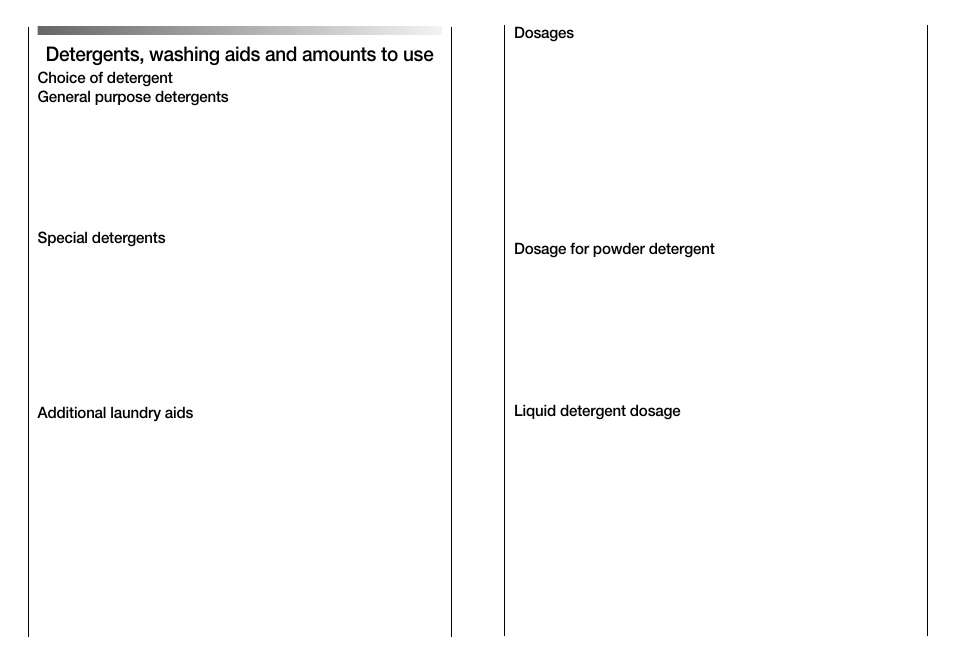 Detergents, washing aids and amounts to use | Candy CN 450 UK User Manual | Page 9 / 17