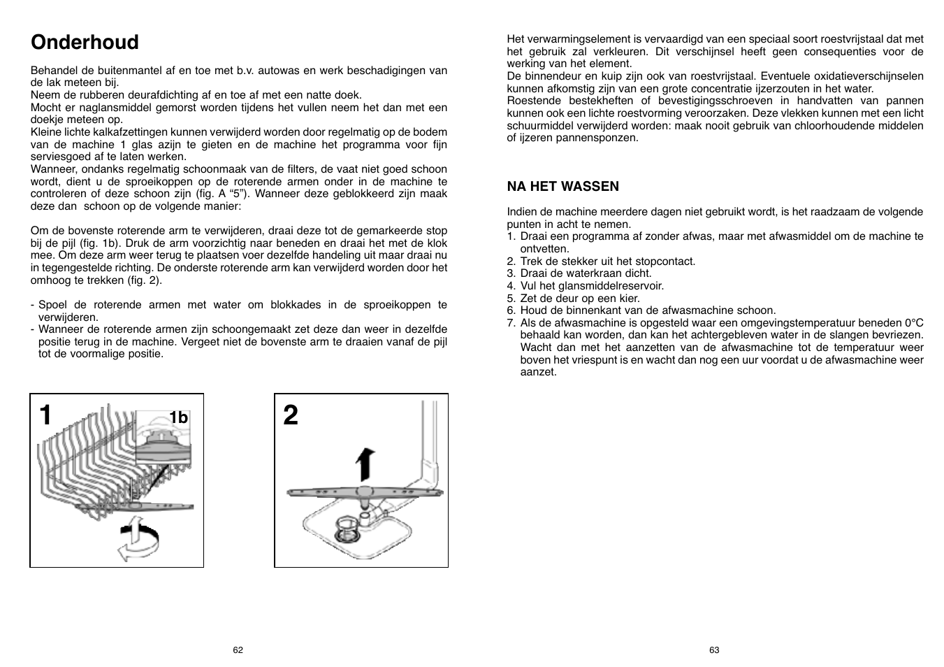 Onderhoud | Candy DFI 95 T User Manual | Page 32 / 77