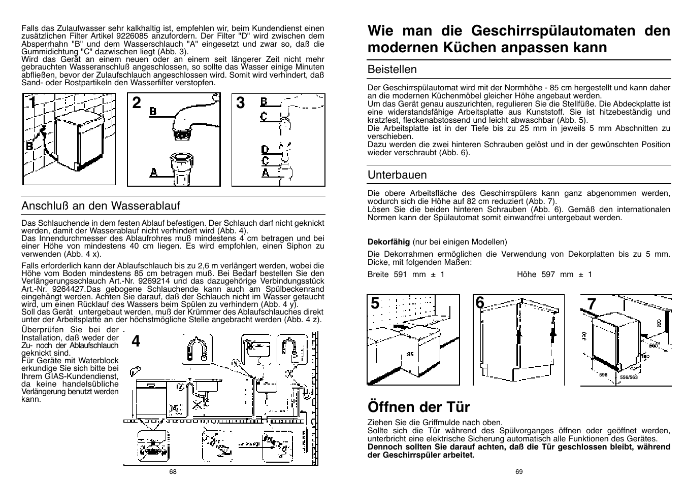 Öffnen der tür | Candy DFI 95 T User Manual | Page 35 / 77