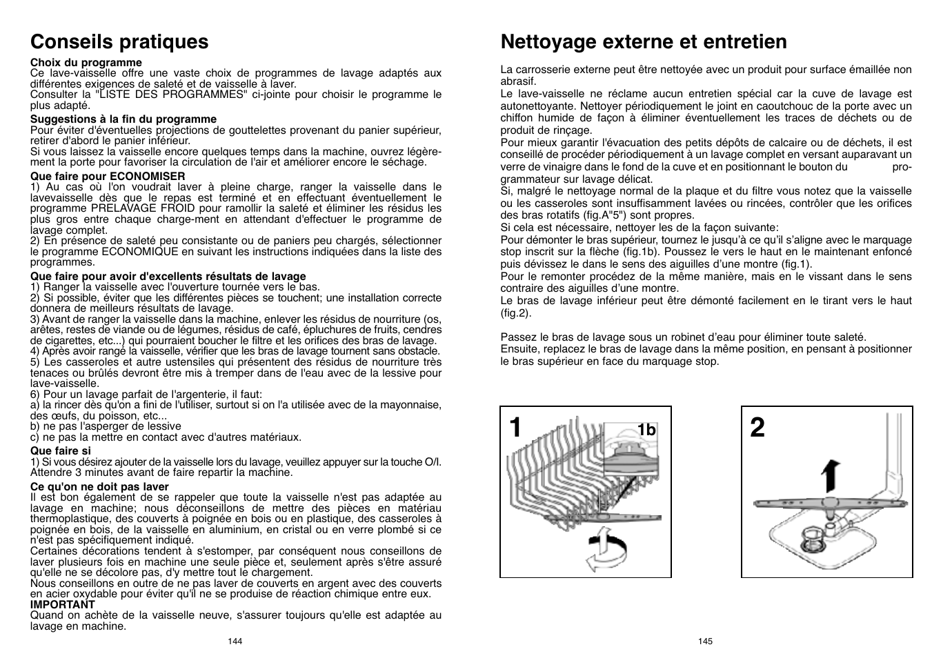 Conseils pratiques, Nettoyage externe et entretien | Candy DFI 95 T User Manual | Page 73 / 77