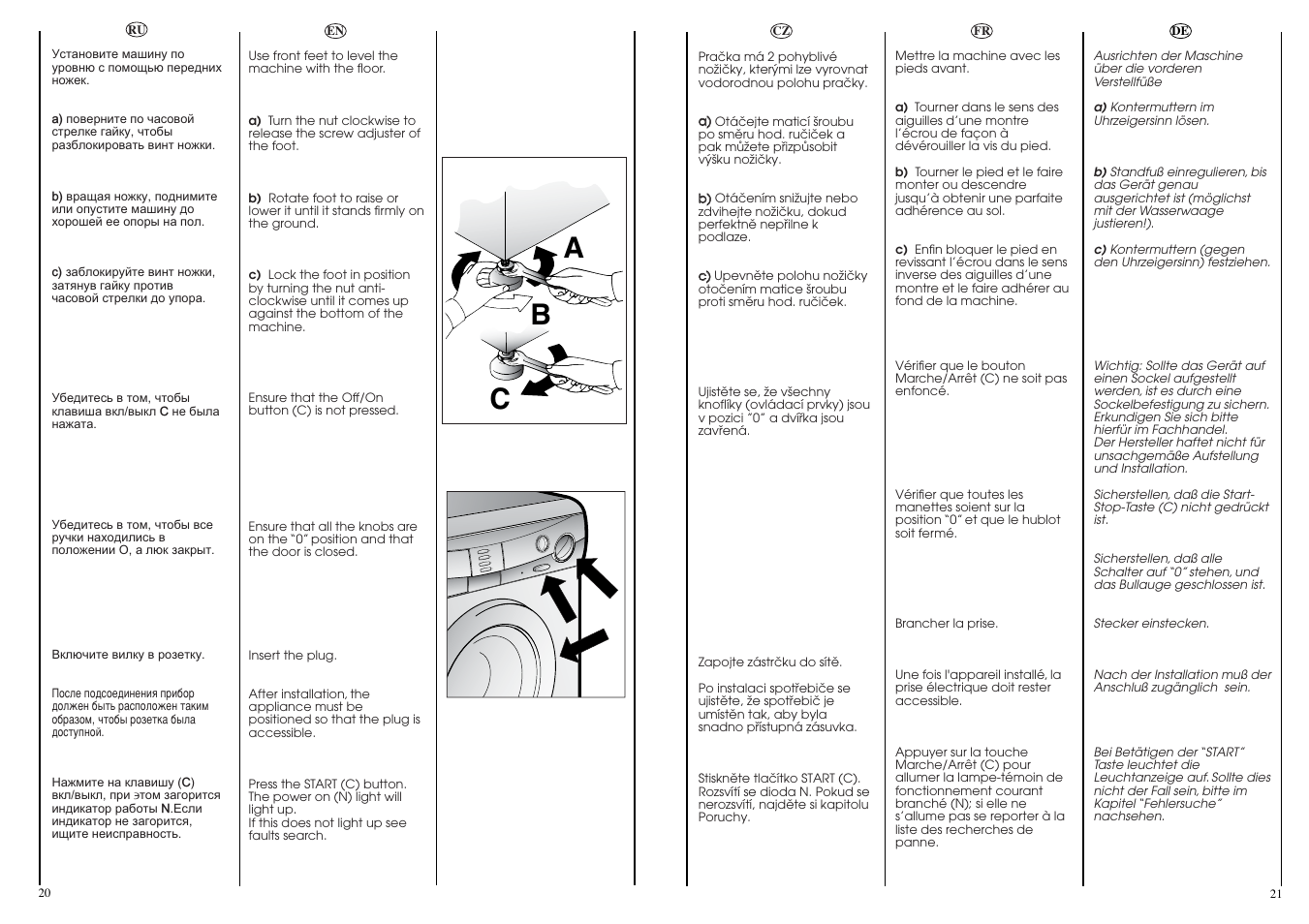 Ab c | Candy CNE 109 T RU User Manual | Page 11 / 33