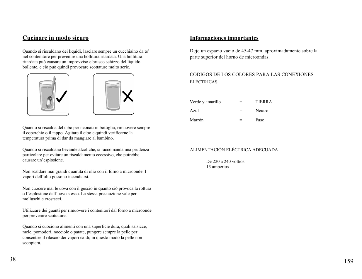 Cucinare in modo sicuro | Candy FM MIC 232 EX User Manual | Page 38 / 98