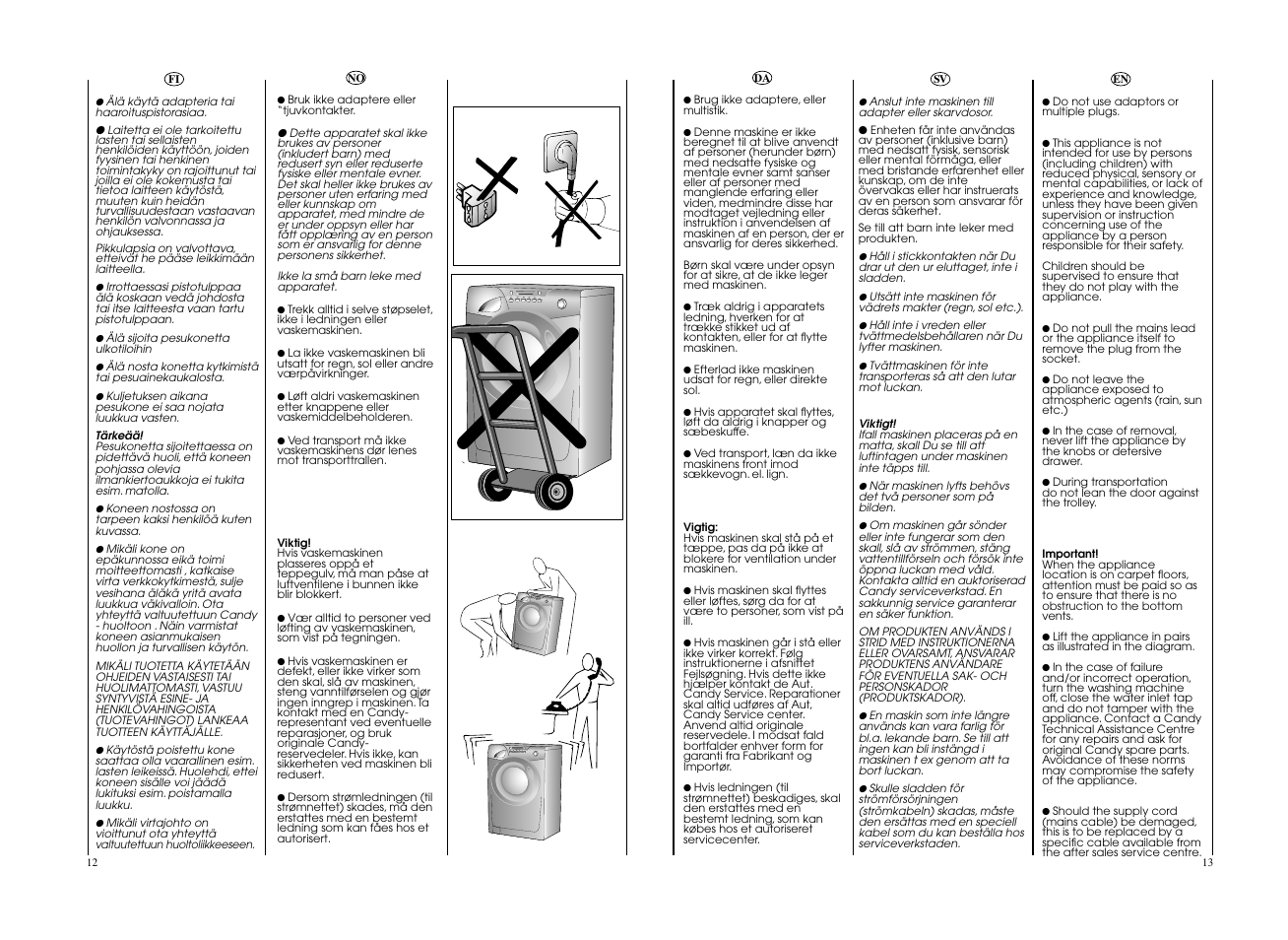 Candy GO W475-S User Manual | Page 7 / 49