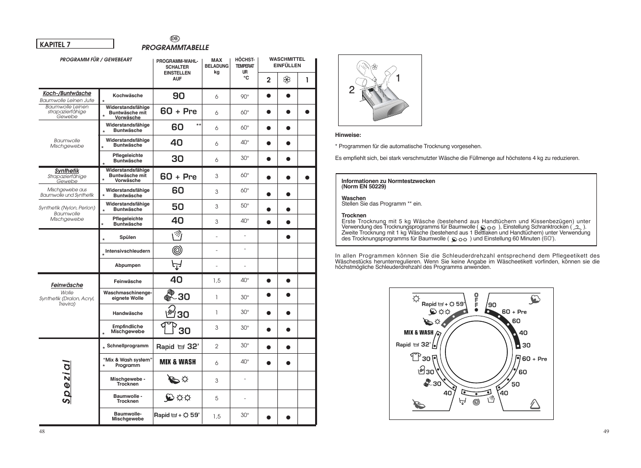 Spezial | Candy GO W465D-UK User Manual | Page 25 / 49