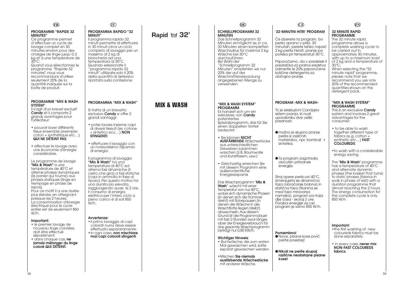 Candy GO W465D-UK User Manual | Page 30 / 49