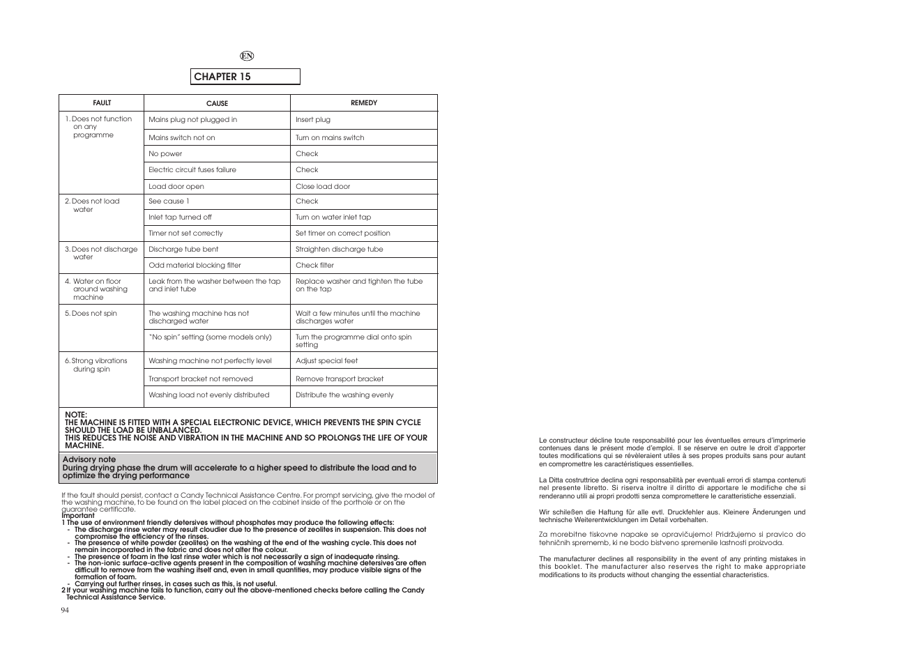 Candy GO W465D-UK User Manual | Page 48 / 49
