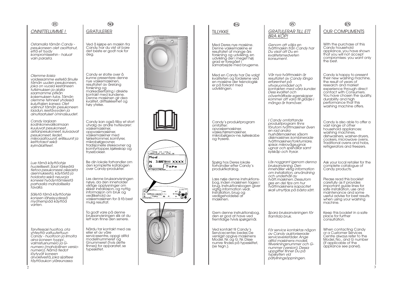 Candy GO4 W264-07S User Manual | Page 2 / 49