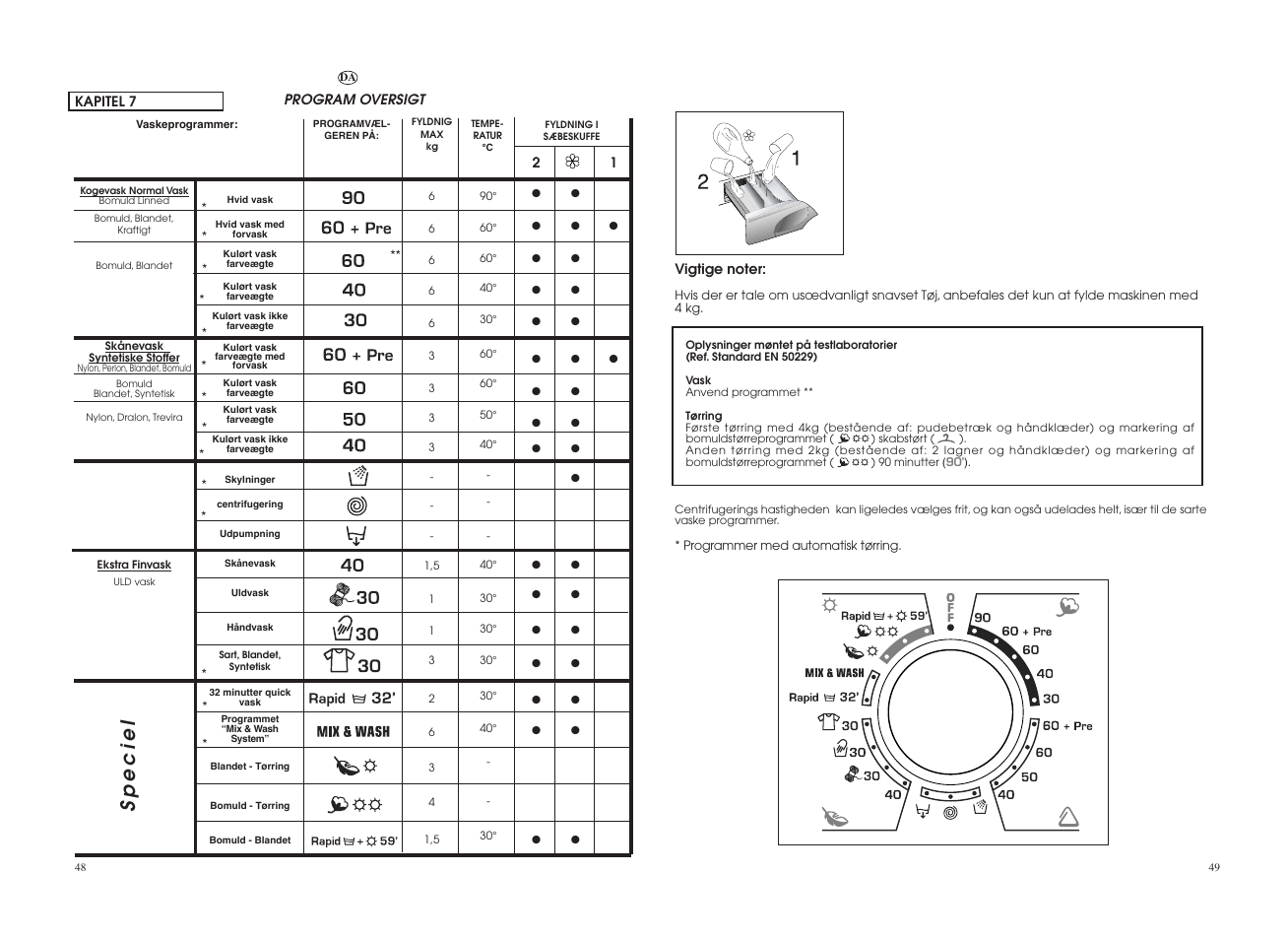 Speciel | Candy GO4 W264-07S User Manual | Page 25 / 49
