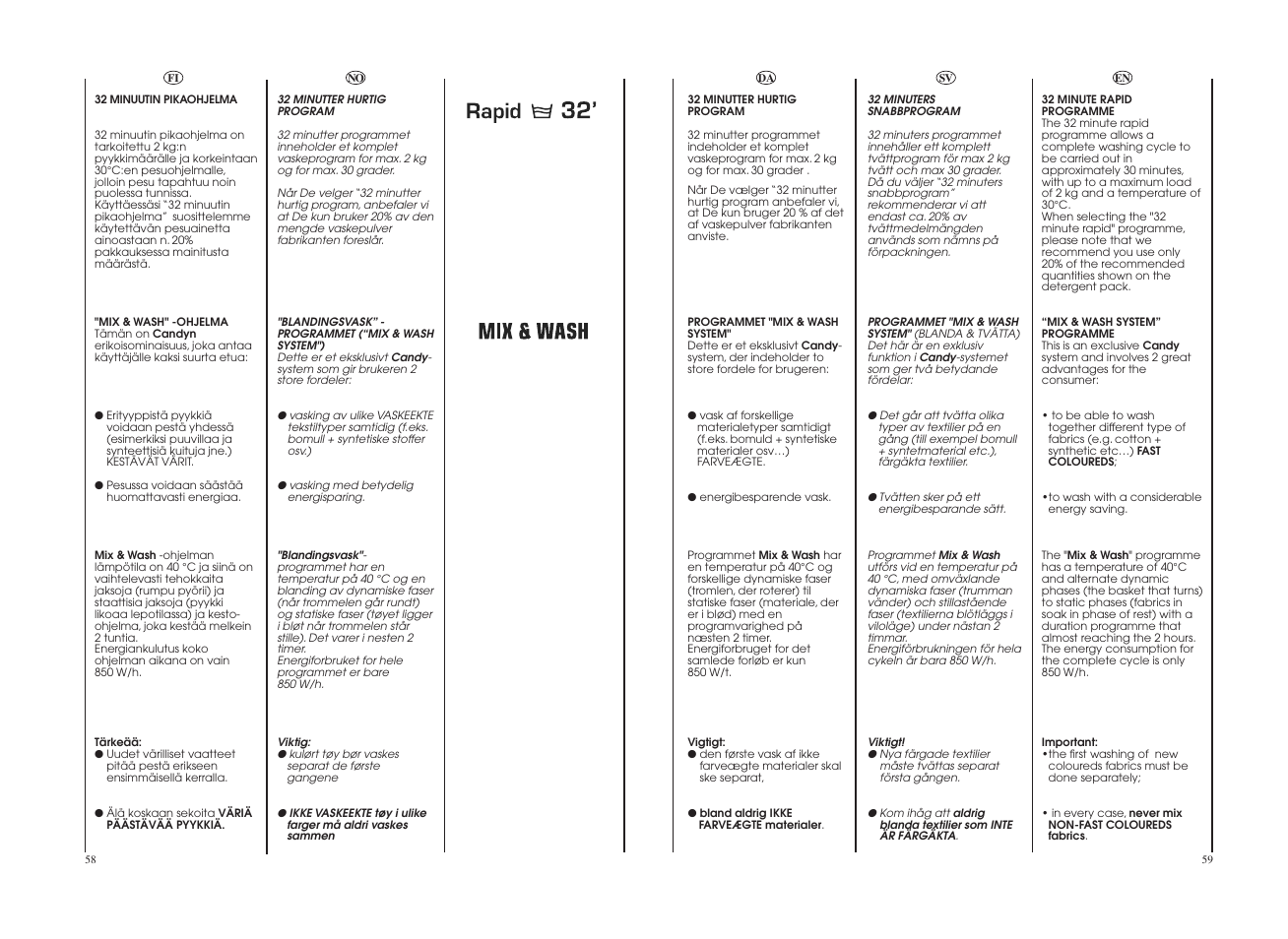 Candy GO4 W264-07S User Manual | Page 30 / 49