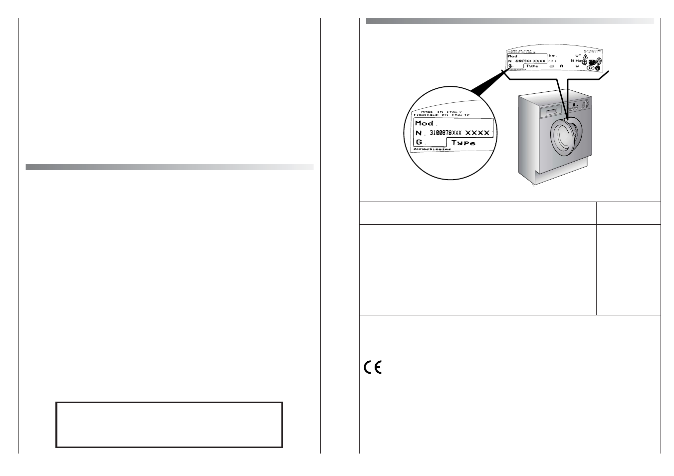 Technical data, Customer service and guarantee | Candy CWB 1206-80S User Manual | Page 13 / 17