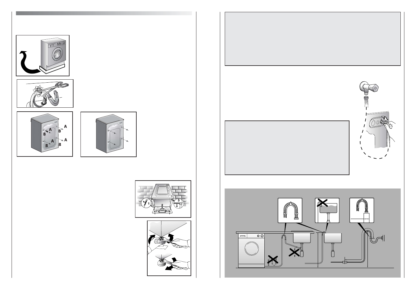 Setting up + installation | Candy CWB 1206-80S User Manual | Page 14 / 17